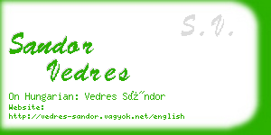 sandor vedres business card